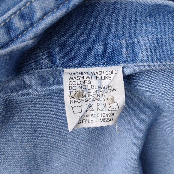 Harriton Long-Sleeve Light Denim Shirt Mens 2XL cotton work Unified Grocers - Picture 10 of 14